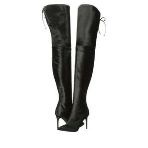 New Oscar de la Renta Pony Hair Thigh High Boot